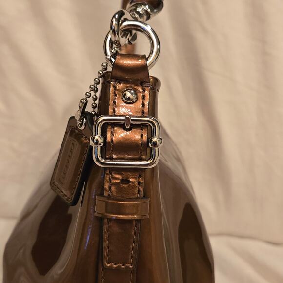 Coach Madison Demi Copper Patent Leather Small Pleated Bag Excellent Condition - Picture 5 of 16